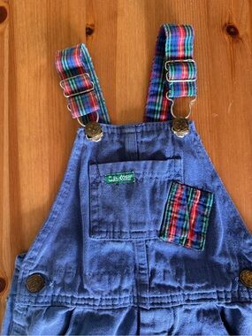 OshKosh B'gosh Blue Plaid Strap Toddler Overalls